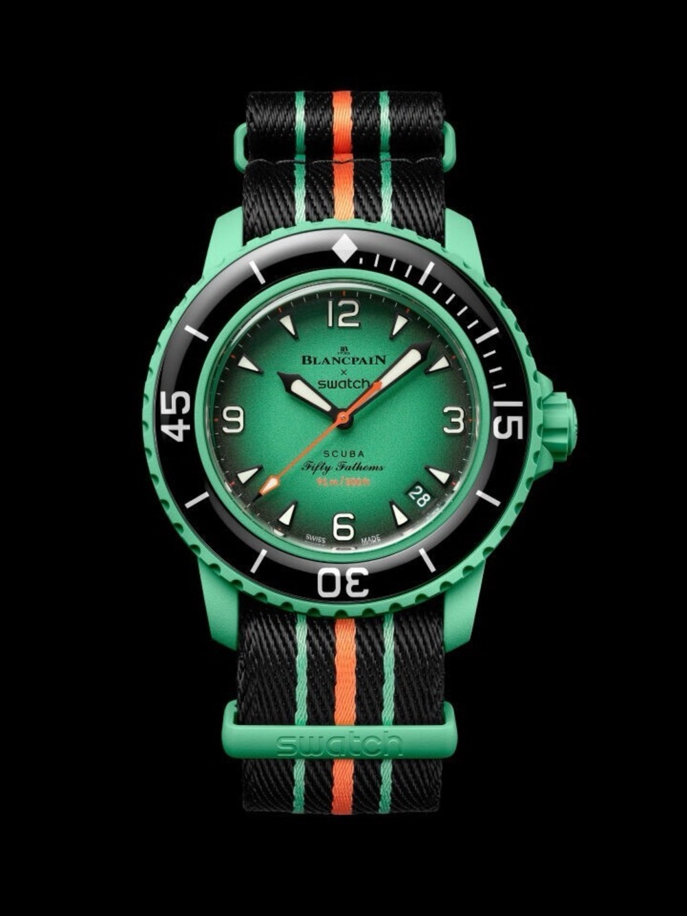 Blancpain x Swatch Green Abyss Indian Ocean SO35G100 Diver Men’s Watch 2025 New